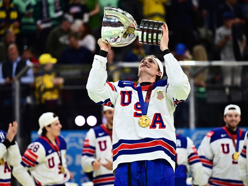 Strelec víťazného gólu vo finále MS v hokeji 2025 Tage Thompson.