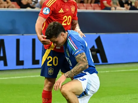 Fotka zo zápasu skupiny A Španielsko - Taliansko na EURO U21 2025.